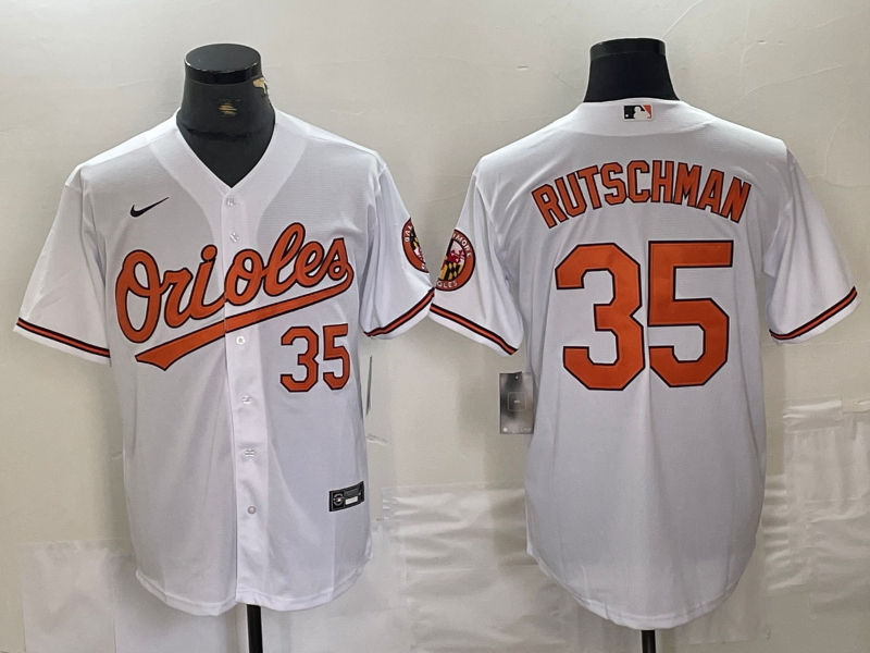 Men's Baltimore Orioles Adley Rutschman #35 White Jersey
